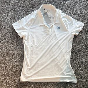 Adidas White Polo with Subtle Branding and Disney Tag